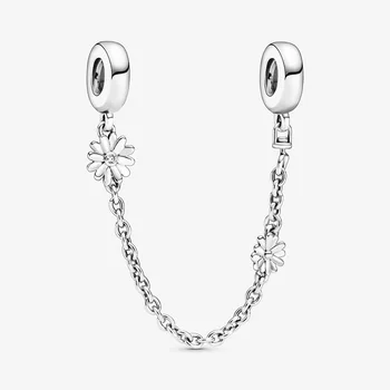 2020 Spring Nye 925 Sterling Sølv Perler Daisy Blomst Kæde Charms passer Oprindelige Europæiske Armbånd Kvinder DIY Smykker