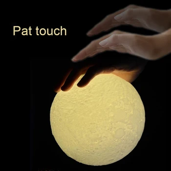 3D Print Månen LED Nat Lys Dæmpes Touch USB-Genopladelige natbordet Lampe Hjem Plads Dekorative Moon Lamp Børn Gave