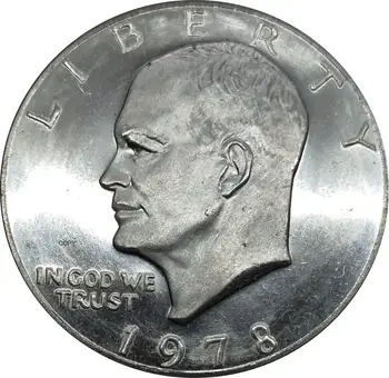 Usa 1 Dollar Eisenhower Dollar 1978 Frihed I Gud Wetrust Nikkel Belagt Kobber Kopi Mønt