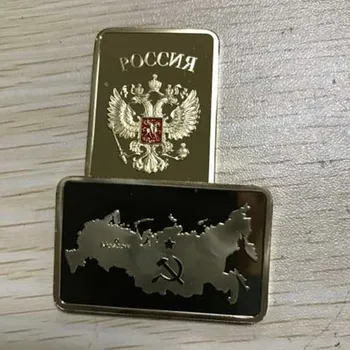 5 stk Rusland kort bar 1 Oz 50 mm x 28 mm barren 24k guld belagt russiske guldbarrer bar souvenir-decoraion mønt