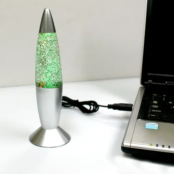 1pc 3D-Raket Multi Farve Skiftende Lava Lampe RGB LED Glitter Party Humør Nat Lys lamparas Julegave Sengen Nat Lampe