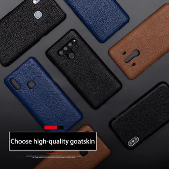 Læder Telefon-etui Til LG V50 g8 ' s V10 V20 V30 V30s V40 Q6 Q7 Q8 G3 G4 G5 G6 G7 G8 ThinQ Tilfælde Luksus Naturlige Ged Hud bagcoveret