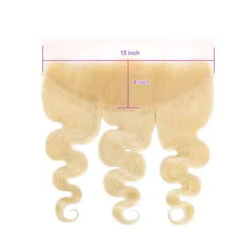 Stema Blonde Body Wave Midten Forholdet 3 Bundter med 13x4 Blonder Frontal Lukning Blond 613 Brasilianske Remy Human Hair Bundt Væver