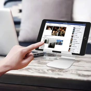 Tablet Stå Justerbar,Aluminium Desktop Dock Stand Holder Kompatibel 4-13 tommer Tablet, iPad 9.7,10.5,12.9,Kindle,Nexus