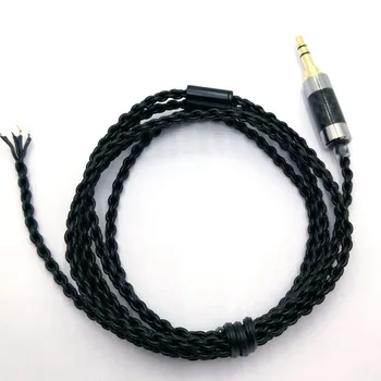 RY-c16 1,2 m DIY Udskiftning Kabel 3,5 mm Sølv forgyldt Opgraderet Wire 4 strand wire kabel For Reparation DIY HIFI hovedtelefon kabel