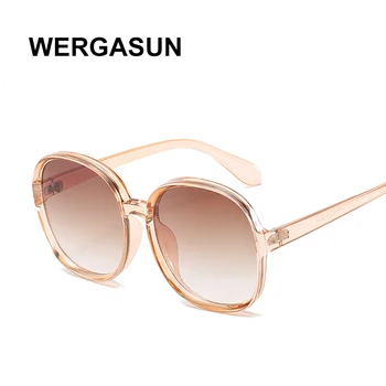 WERGASUN 2020 Nye Mode Runde Solbriller Kvinder Vintage overdimensioneret Ramme Linse Farverige Skygge, Sol Briller UV400