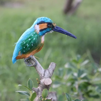 Levende Plast Kingfisher Fugle Ornament Have Statue Kreativ Indretning Gaver Julefrokost Skærm