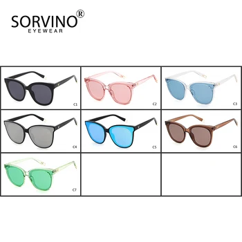 SORVINO Luksus Mærke Overdimensionerede Cat Eye Solbriller Blå Legende Stjerne med Sol Briller Gennemsigtig Slik Nuancer Tendens til Kvinder