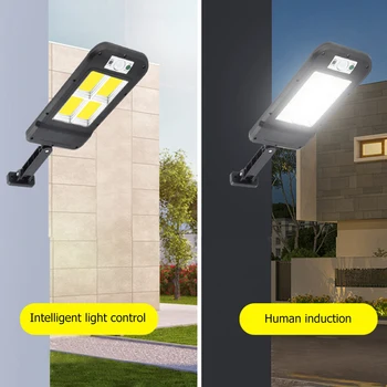 160COB/LED Solcelle væglampe Udendørs Menneskelige Bevægelse Sensor Vandtæt Gade Lys Fjernbetjening Have Sikkerhed Belysning Lampe