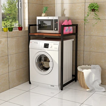 Stor kapacitet vaskemaskine storage rack-bærende stærk bølge hjul tromle vaskemaskine rack multi-funktionelle toilet