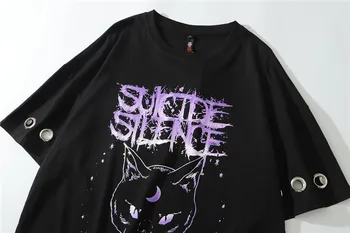 Fashion Brand kortærmet T-shirt til Sommeren 2020 Mænd Kvinder Metal Hullet T-Shirts Hip Hop Tee Toppe Harajuku Hip Hop Streetwear Mandlige T-Shirts