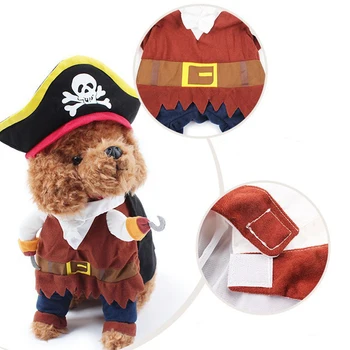 Funny Cat Tøj Pirat Passer Tøj til Kat Kostume Tøj Corsair Halloween Tøj Dressing Op Kat Part Pet Kostume Passer til