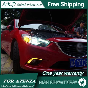 Forlygter For 2013-2016 Mazda 6 Atenza DRL kørelys Lygte LED Bi-Xenon Pære i tågelygter Tuning Bil Tilbehør