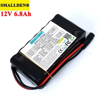 SMALLDEN 12v 6.8 Ah 6800mAh 18650 Lithium Batteri PCB Genopladelige batterier for at Overvåge udrykningsblink +12,6 v 1A Oplader