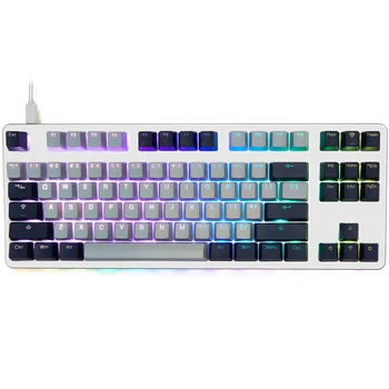 Taihao pbt-dobbelt shot tasterne for diy gaming mekanisk tastatur er Baggrundsbelyst Caps oem-profil lys gennem grå mørke blå beige