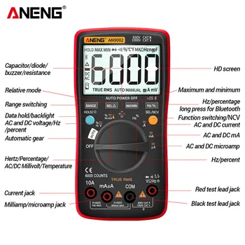 ANENG AN9002 Digital True RMS-Professionel 6000 Tæller Bluetooth Multimetro AC/DC Strøm Spænding Tester Auto-Range Multimeter