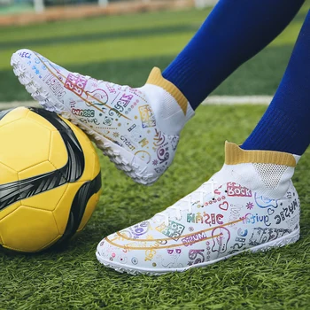 Nyeste Fodboldstøvler Mænd Sneakers Indendørs Fodbold Klamper Sko Græstørv Bærbare Non-Slip Fodbold Støvler Drenge Sneakers Futsal Undervisere