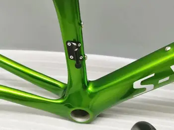 2020 Ny Notering Grøn farve carbon road rammer skivebremse cykel carbon road rammesæt egnet eletrnic Mekanik og DI2