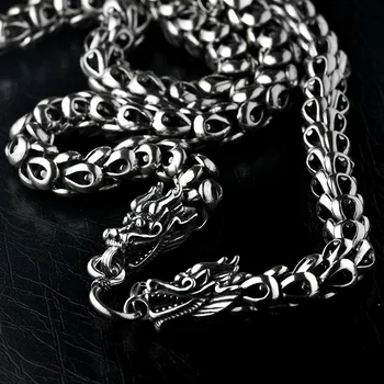 925 sterling sølv halskæde Thai sølv retro domstol original håndlavet mode mægtige dragon skala halskæde