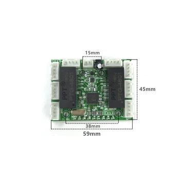 Mini modul design ethernet-switch-kredsløb til ethernet-switch-modul 10/100mbps 8 port PCBA bord OEM Bundkort