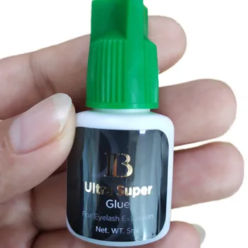 2 flasker Sort Falske øjenvipper med lim korea IB Ultra super Lim Individuelle hurtig tørring eyelash extensions selvklæbende lim grøn cap