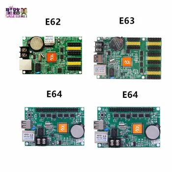Huidu HD-E62 HD-E63 HD-E64 LED-skærm-controller enkelt&dobbelt farve P6 P10 led sign kontrolkort arbejde med fuld farve modul