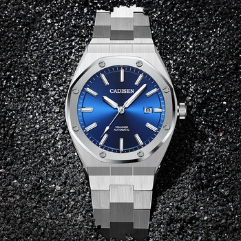 CADISEN Design Brand Luksus Mænd Mekaniske Ure Automatiske Blå Watch Mænd 100M Vandtæt Casual Business lysende Armbåndsur
