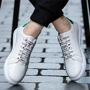 Designer sneakers mænd efteråret læder sko 2020 mode hvide mands sport sko uden sneakers mænd sko