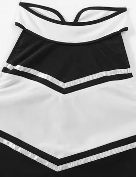 Dame Femme Charmerende Cheerleader Kostume Sexet Uniform Clubwear Afgrøde Top med Plisseret Mini Nederdel Undertøj Gleeing Skole Piger