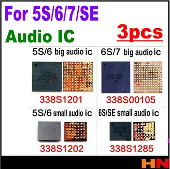 3stk Til iphone 5 5c SE 6 6s 7 PLUS lyd ic engros lille stor LYD-IC Chip 338S1116 IC1285 338S1077 338S1201 1202 IC chip