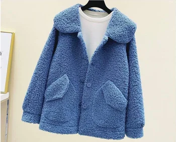 2020 Uldne Jakke Kvinde Ny Stor Størrelse Langærmet Cardigan Sweater Efterår Og Vinter Koreanske Version Pels Løs Casual Toppe