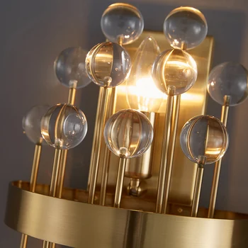Nye moderne sconce belysning til soveværelse børstet guld krystal væglampe hjem dekoration, farverige cristals væg lamper
