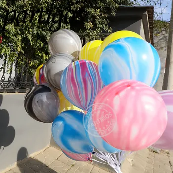 50stk 10tommer Marmor Ballon Rainbow Latex globals kids Fødselsdag Part Indretning Baby Brusebad forsyninger bryllupsfest helium balloner