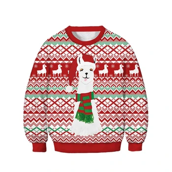 Kids Jul Sweater Teenager Dreng Pige Efterår og Vinter med Lange Ærmer Tøj Xmas 3D Digital Pullover Tegnefilm Print-Toppe Sweatshirt