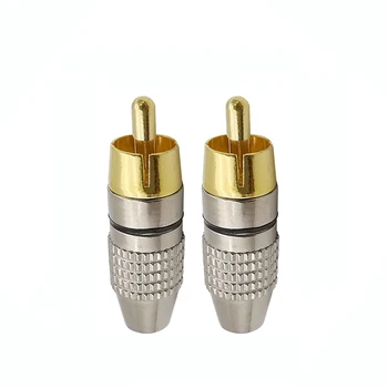 10stk RCA Banana Plug Mandlige selvlåsende Lotus kabelsamlinger Balck+Rød Guld Højttaler Audio Adapter Kit Konverter til Koaksial