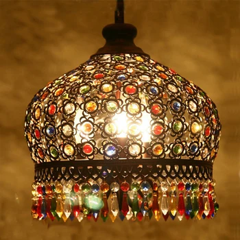 Design pendel lampe belysning Bohemia crystal Retro droplight Strygejern håndlavet vedhæng lys for restauranter hængende lamper soveværelse