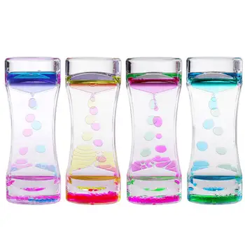 4stk Dobbelt Farver Olie Timeglas Flydende Bevægelse Boble Timer med Smukke Talje Bruser Dekoration Fødselsdag Gave Børn Toy