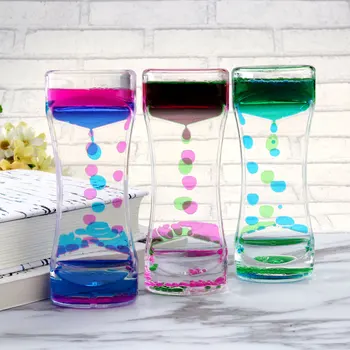 OMZ 3stk Dobbelt Farver Olie Timeglas Flydende Bevægelse Boble Timer med Smukke Talje Bruser Indretning Fødselsdag Gave Børn Toy