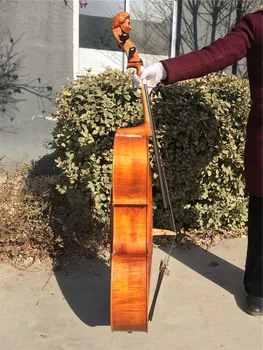 4/4 4 Cello string Gamle Birdeye Ahorn, Gran Nice Færdig med Kraftfuld Lyd Master #004