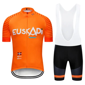 EUSKADI Trøje Pro Team Orange Trøje Hagesmække Shorts, der Passer Mænd Mountainbike Uniform Ropa Ciclismo Maillot Bære