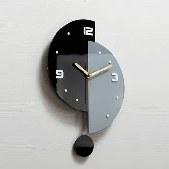 Kreative lyd fra Moderne Design Large Wall Clock Ure til Hjem, Køkken, Stue Indretning batteridrevet Tavs