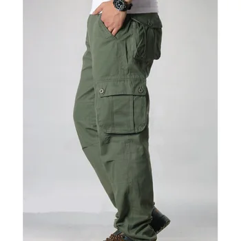 Mænd ' s Cargo Pants Herre Casual Multi Lommer Militære Taktiske Bukser Mænd Outwear Straight bukser Lange Bukser Stor størrelse 42 44