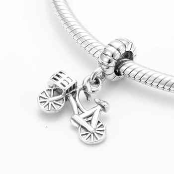 Højde Kvalitet 925 Sterling Sølv Damer cykel Form Perler, Vedhæng passer Oprindelige Europæiske Charme Armbånd DIY Smykker