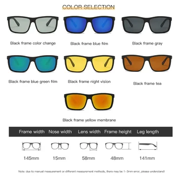 Classic Mænd Polariserede Solbriller Brand Design Kørsel Sol Briller Mandlige Vintage Firkantede Briller UV400 Nuancer Oculos masculino