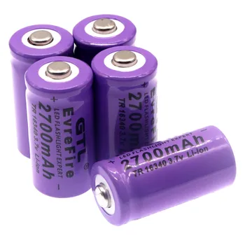 Ny, original 16340 Batteri CR123A 16340 Batteri 2700mAh 3,7 V Li-ion Genopladeligt Batteri+16340Charger