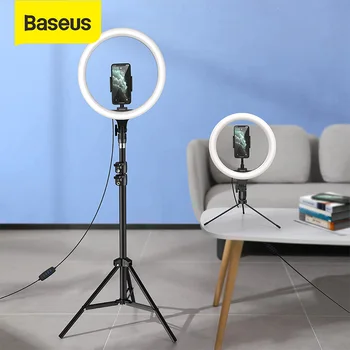 Baseus 10/12 tommer LED Selfie Ring Lys Dæmpbare LED-Ring Lampe Foto, Video, Kamera, Telefon Lys Ringlight Til Live Fyld Lys Lampe