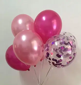 Konfetti-Balloner Hot Pink Ballon Pink til Bryllup Baby Bridal Shower, Fødselsdag Part Dekorationer 12 tommer 50packs.