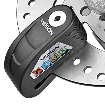 Veison Motorcykel Disc Lock Vandtæt Alarm Lås Cykel Cykel Disc Lock Advarsel Sikkerhed Anti Tyveri Bremse Rotoren Hængelås