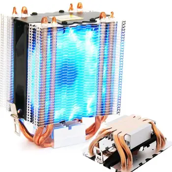 Heatpipe Køler Blå LED Hydraulisk Leje CPU Køler Fan Heatsink for Intel LGA1150 1151 1155 775 1156 AMD Fan Køling