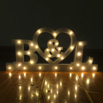 Tilpassede Gave bryllup tabel logo og efternavn bryllup, dekoreret med Lys Op Breve Skræddersyede lyser Navn LED